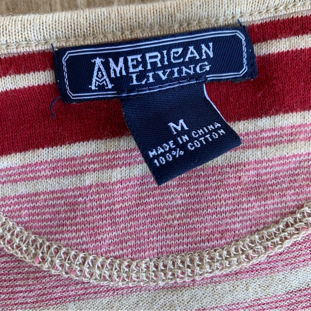 American Living Women’s Henley long-sleeve, striped, two-button placket Medium - Picture 8 of 9
